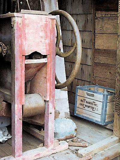 An antique corn-husking machine is among the early 1900s implements that could be displayed at a farm museum taking shape at the historic Selah Lester property on East Hampton’s North Main Street.