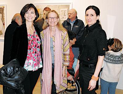 Toni Ross, left, joined Laurie Lambrecht and Carol Grove at a reception at the Drawing Room gallery in East Hampton on Saturday.