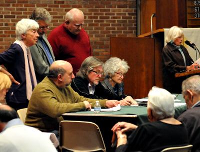 Members of the East Hampton Town Democratic Committee carefully tallied votes for town board candidates during a nominating convention on May 15 at St. Michael’s Lutheran Church in Sag Harbor.