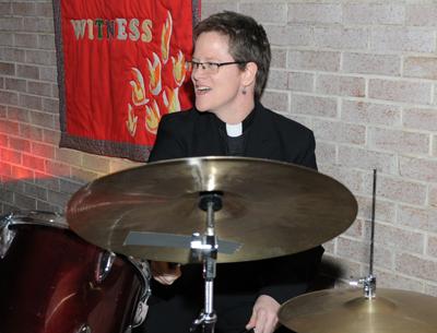 The Rev. Katrina Foster at St. Michael’s Lutheran Church in Amagansett in January