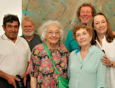 At a talk by Harriette Joffe, fourth from left, at Lawrence Fine Art in East Hampton, Ms. Joffe was joined by Dan Alves, Dan Weldon, Ernestine Lassaw, George Meredith, and Beth Meredith.