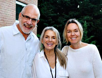 Dorothy Lichtenstein, center, with Robert and Beth Reeves, at the Stony Brook Southampton campus, has made a $1 million gift to its graduate arts program.