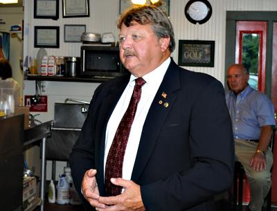 Fred Overton, running for East Hampton Town Board on the Republican, Independence, and Conservative lines, spoke to supporters at a fund-raiser last Thursday at the Fairway restaurant in Sagaponack.