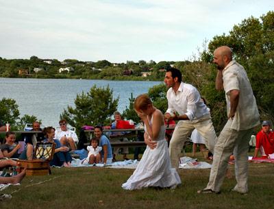 Town property on Fort Pond in Montauk, used in 2008 for a Shakespeare performance, will become a public park named for the late Carol Morrison, and remain in public hands, after to a split East Hampton Town Board vote this week to take the site, known as Fort Pond House, off the real estate market.