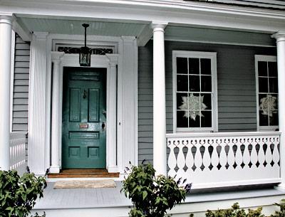 The painter matched the front door to one on the oldest house in Bridgehampton.