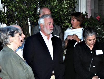 Representative Tim Bishop, center, at a Democratic Party event on Sept. 7, is battling accusations stemming from a 2012 campaign contribution from a constituent he helped in obtaining permits for a bar mitzvah fireworks display.