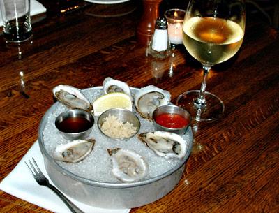 Oysters such as the Montauk Pearl, Hama Hama, Olympia, and Belon served at Bell and Anchor in Noyac pair well with a variety of local and international white wines.