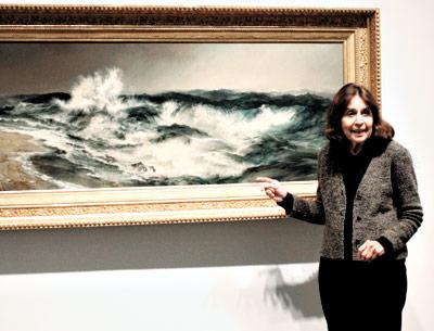 Phyllis Braff discussed “The Much Resounding Sea,” a painting in “Tracing Moran’s Romanticism and Symbolism,” which opened at Guild Hall along with a show by Christa Maiwald, “Landscape Selections From the Permanent Collection,” and a selection of solarplate etchings.