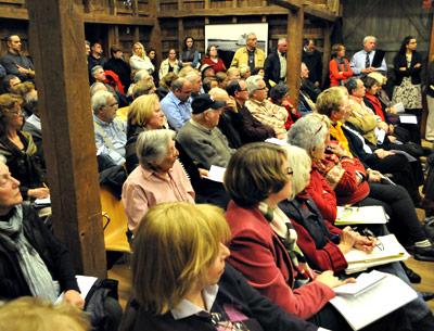 There was a packed house at East Hampton Town Hall last Thursday, when residents showed up for the final town board meeting of the year to speak their minds at hearings on requested zone changes for East Hampton and Amagansett farmland.