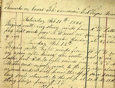 William King’s log of the whaling barque Concordia will be read tomorrow night in the first installment of the East Hampton Historical Society’s winter lecture series at Clinton Academy.