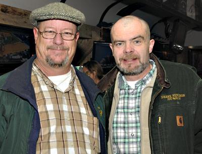 Joe Bloecker, the president of the Montauk Friends of Erin, and Shane Heneghan, a Friend of Erin, at a dinner to raise money for the St. Patrick’s Day fun on Saturday at the Point Bar and Grill.