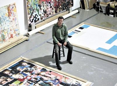 Perry Burns in his East Hampton studio.