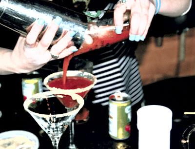 Bloody Mary contestants provided creative garnishes, and rimmed their glasses with ingredients including paprika, seafood seasoning, and horseradish.