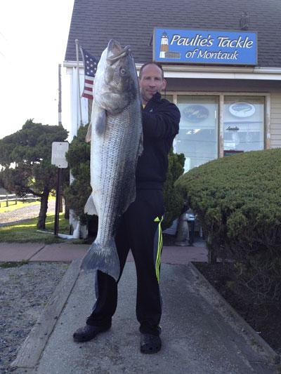 Of the larger stripers caught in local waters over the weekend, Mike McDermott’s was king, weighing in 54.12 pounds.