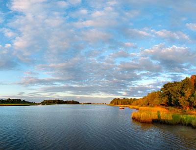 Tom Steele’s photograph of Accabonac Harbor will be on view this weekend in “On the Horizon” at Ashawagh Hall in Springs.