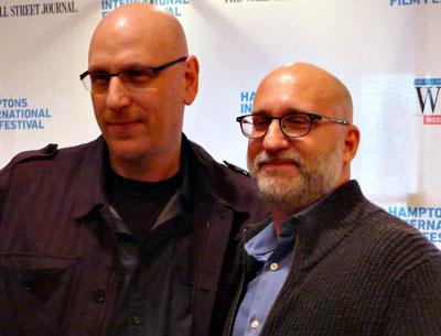 Oren Moverman and Joe Neumaier relaxed after their conversation on Saturday at Rowdy Hall in East Hampton.