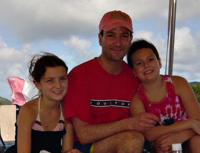 Douglas Schneiderman, with his daughters Isabelle, left, and Rachael, right, loved the time he spent with his family on the South Fork. He died in a head-on collision on Route 114 on the first day of his vacation in 2012.