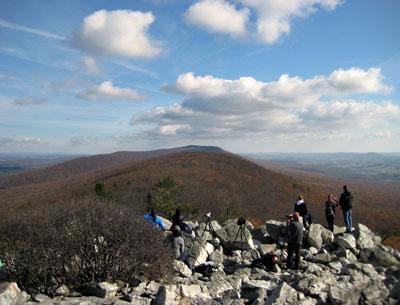 The Hawk Mountain Sanctuary in Pennsylvania is a mecca for migrating raptors and the birders who watch them.