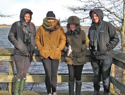 Throughout the fall of 2014, the interns and their Third House teachers have been working collaboratively on understanding the ecology of Big Reed Pond. This year's interns are, left to right, Makenzie Scheerer, Madison Aldrich, Hannah Vogel, and Travis Santiago.