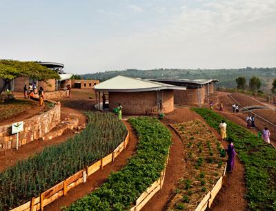 The campus of the Women’s Opportunity Center in Kayonza, Rwanda, includes classrooms, offices, and a working farm.