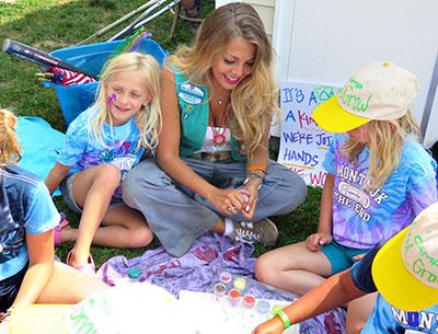 London Rosiere painted with her young charges during one of Camp SoulGrow’s workshops last summer.