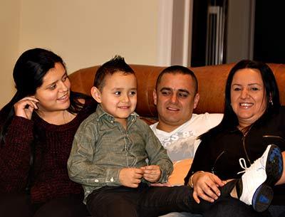 Earlier this winter, Valentina Sanchez, Alonso Garcia, Juan Garcia, and Adriana Garcia enjoyed a night a home. Alonso attends kindergarten at John M. Marshall Elementary School in East Hampton.