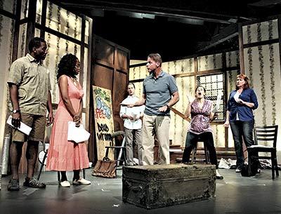 Shonn McCloud, Juanita Frederick, Ben Schnickel, Joe Pallister, Rebecca Edana, and Anette Michelle Sanders portray different roles in Acts I and II.