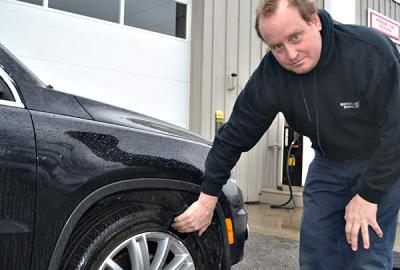 Peter Rucano, an automotive technician at Marshall and Sons in Montauk, said yesterday that between 20 and 25 vehicles had been brought in this week after blowouts.