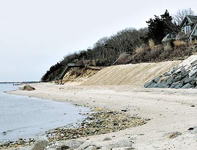 At Louse Point in Springs four neighbors want to build a rock revetment that will connect to the two already in front of properties to the north, creating more than 900 continuous feet of armored shoreline.