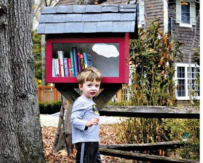 “Take a book or leave a book” is the theme behind this Little Free Library put up in Springs by Nathaniel King’s mom, Catherine Mottola-King, a school librarian.