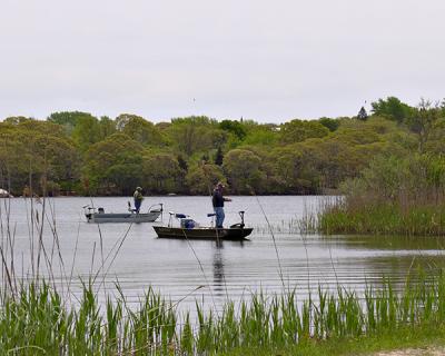 Fishermen plied the waters of Fort Pond in Montauk last month.