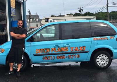 Mark Ripolone’s Ditch Plains Taxi is one of several local taxi companies that can now be summoned with the smartphone app Gata Hub.