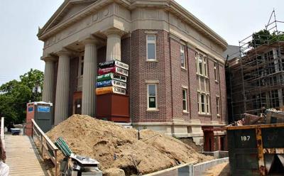 The restoration and expansion of the John Jermain Memorial Library in Sag Harbor should be complete by the end of the year.