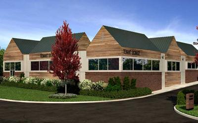 A rendering of the building to be constructed on the Montauk Highway property that was once home to East Hampton Bowl.