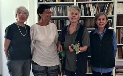 Lilia Melani, Judith Weis, Sandy Rapp, and Astrid Myers-Rosset of the East End Women’s Alliance sang a song about women’s rights that they know well from their years of activism.