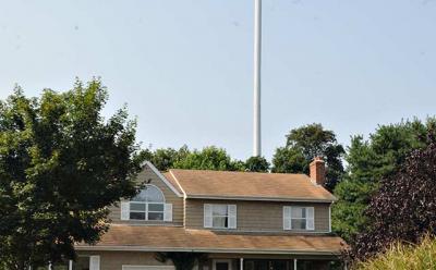 Tower looms over homes to the North East of Springs Firehouse.