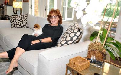 Joy Behar, at her house in East Hampton on Saturday, will perform her one-woman show “Me, My Mouth & I” at Guild Hall this weekend.