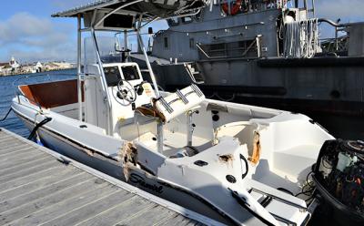 A fishing boat was disabled last Thursday shortly before midnight off Montauk Point by another vessel that immediately fled without checking on the two men who had jumped into the water to avoid injury.