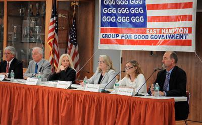 Members of the East Hampton Town Board and candidates for their seats participated in a debate hosted by The Star and the East Hampton Group for Good Government on Saturday.