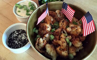 Buffalo cauliflower with a tangy scallion cream sauce is a tasty alternative to chicken wings.