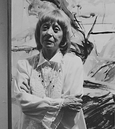 Elaine de Kooning at her 1984 Vered Gallery exhibition