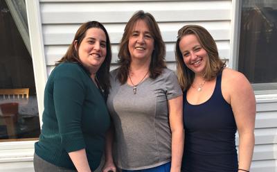 A fund-raising campaign has been set up for Fran Silipo, center, by some of her relatives, including two nieces, Amanda Follenius Dext, left, and Alyson Follenius, right, to help with medical expenses.