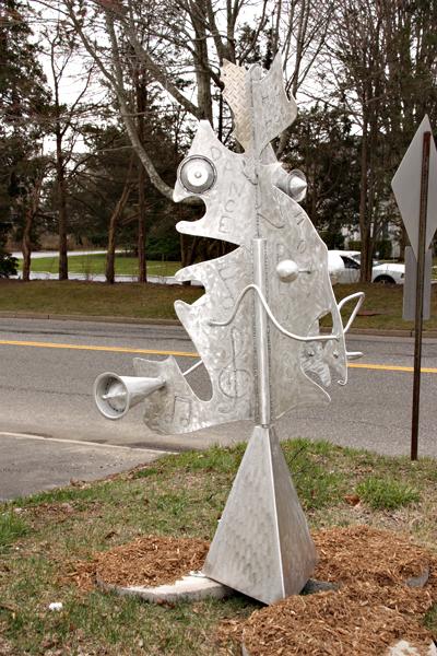 The East Hampton Village Design Review Board has ruled that a kinetic sculpture in front of the Mannix Studio of Art must be removed.