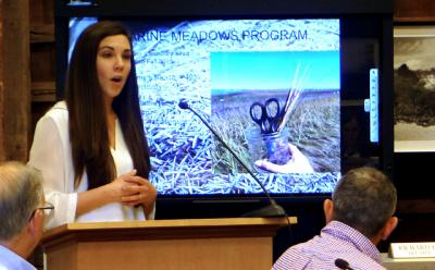 Kimberly Barbour of Cornell Cooperative Extension’s marine program told the East Hampton Town Trustees on Monday of plans to restore waterways with native grasses and shellfish.