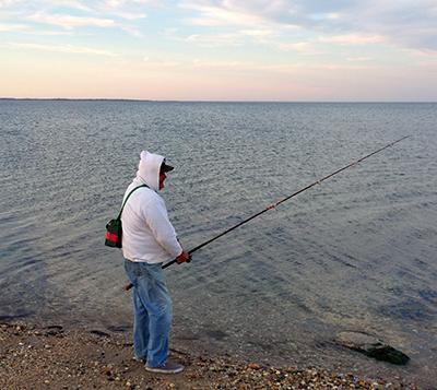 Charles Anderle fished at the end of Gerard Drive in Springs this week.