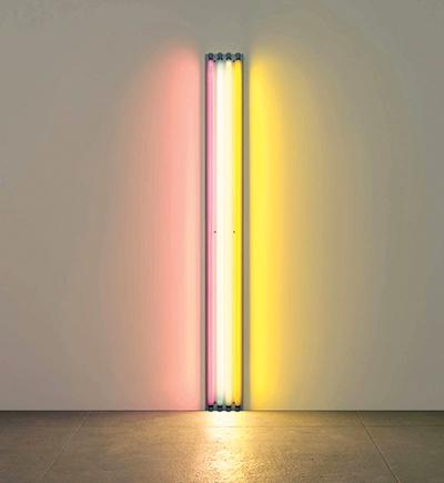 Works in the “Aspects of Minimalism” show at Guild Hall include Dan Flavin’s “Untitled (to M&M Thomas Inch).”