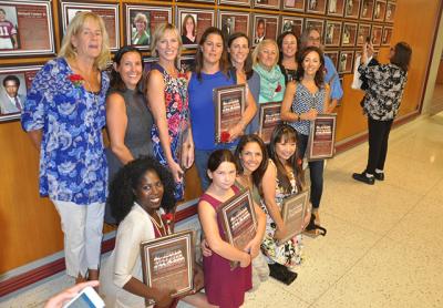 Kathy McGeehan’s 1989 conference-champion gymnastics team was inducted into East Hampton High’s Hall of Fame on Saturday.