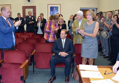 The audience, including dozens of police officers and chiefs from other departments on the East End, applauded Steven E. Skrynecki’s appointment last Thursday as Southampton Town’s new police chief.