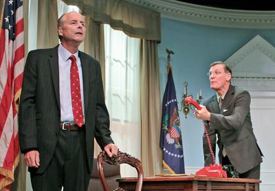 Andrew Botsford, left, and Matthew Conlon in “November”