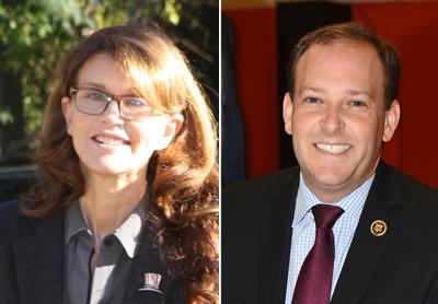 Lee Zeldin, right, was easily re-elected to a second term in Congress on Tuesday, defeating his opponent, former Southampton Town Supervisor Anna Throne-Holst.